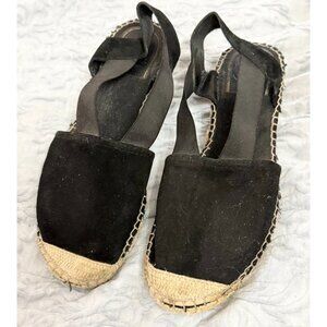 Vidarreta black suede slingback heel Espadrille Sandals 41